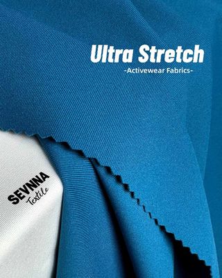 SPF50 Tissu lycra recyclé 68%Nilit Softex Nylon FD 32%Matériau lycra pour vêtements de fitness écologiques