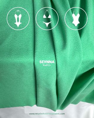 85% de nylon recyclé 15% de spandex Détails du matériau Tissu double tricoté Largeur 165 cm