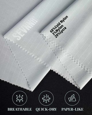 68% COLD Nylon RB 3% Nylon 29% Lycra Détails du matériau en tissu Lycra recyclé pour des vêtements durables et confortables