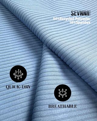84% de polyester recyclé 16% de spandex Polyester Spandex Tissu couleur personnalisée pour vos besoins