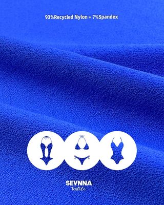 Détails du tissu double tricot 270 g/m² : 93 % nylon recyclé, 7 % élasthanne pour des vêtements durables et confortables