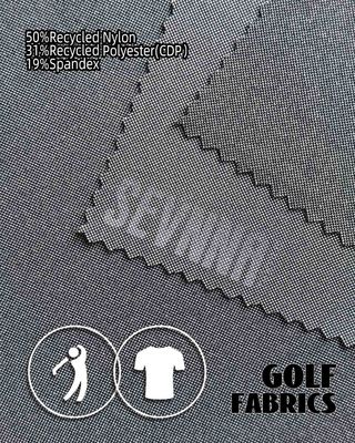 Tissu double tricoté 220 gm 50% nylon recyclé 31% polyester recyclé 19% spandex pour produits polyvalents respectueux de l'environnement