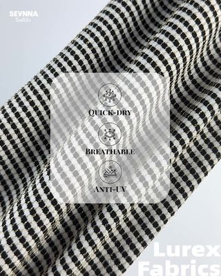 82% Nylon recyclé 5% Lurex 13% Élasthanne Alternatives de tissus texturés de bain avec haute résistance au chlore