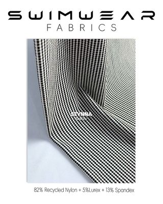 82% Nylon recyclé 5% Lurex 13% Élasthanne Alternatives de tissus texturés de bain avec haute résistance au chlore