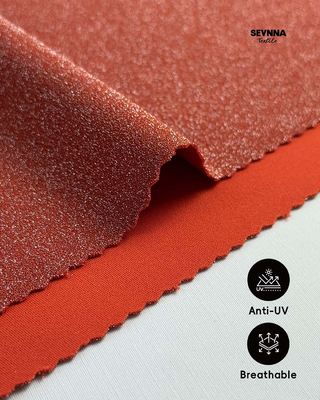 230gm de poids Tissu double tricoté avec nylon recyclé et finition métallique pour l'été et l'automne