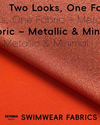 230gm de poids Tissu double tricoté avec nylon recyclé et finition métallique pour l'été et l'automne