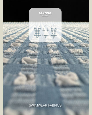 Tissu de natation texturé haut de gamme de 115 cm de large, 170 g de poids et motif texturé élégant pour maillots de bain