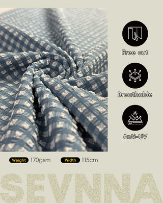 Tissu de natation texturé haut de gamme de 115 cm de large, 170 g de poids et motif texturé élégant pour maillots de bain