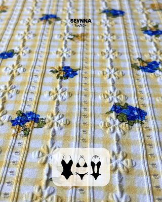 Tissu de bain texturé à haute résistance au chlore avec 92 % de nylon recyclé + 8 % de spandex et un poids de 215 g/m² pour maillots de bain durables