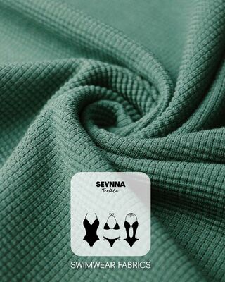 Tissu de natation texturé à haute élasticité avec 95% de coton biologique et 5% de spandex pour une résistance élevée à la couleur