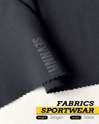 Tissu pour vêtements de yoga 260 g/m² avec élasthanne et polyester recyclé anti-odeur et extensible pour vêtements de sport