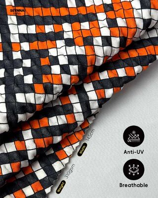 Tissu de maillot de bain texturé à haute solidité des couleurs avec protection solaire UPF 50+ et 95% de nylon recyclé