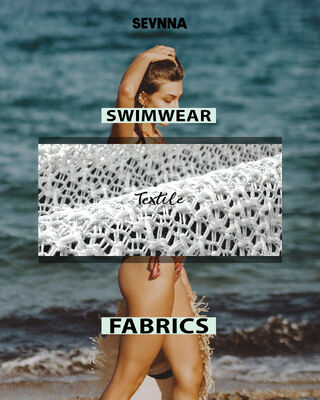 Tissu de maillot de bain écologique fabriqué à partir de plastiques océaniques recyclés et de fibres durables offrant des textiles de maillot de bain écoresponsables