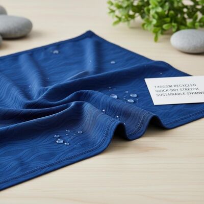140 grammes de tissu de maillots de bain recyclé avec un confort de séchage rapide et un excellent étirement pour des maillots de bain durables