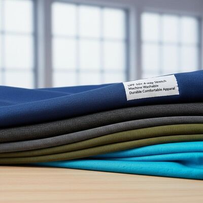 Tissus de course extensibles dans 4 directions UPF 50+ lavables en machine pour vêtements durables et confortables
