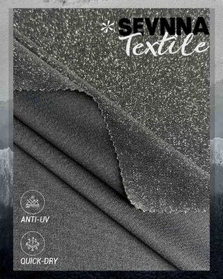 79% nylon 12% argent Lurex 9% spandex Tissu étirable avec 80000 M par jour capacité d'approvisionnement et douceur confortable