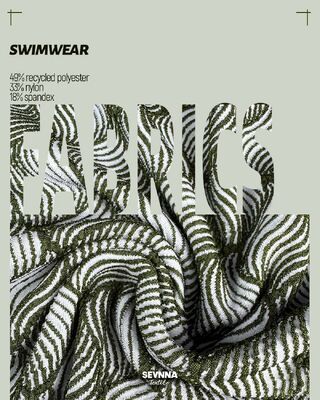 Recycled Swimwear Fabric with 49% Recycled Polyester 33% Nylon 18% Spandex Blend, 120cm Width and 340gsm Weight for Durable Swimwear