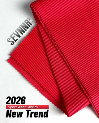 Tissu tricoté de sport rouge 265-270gsm, style athlétique, pour l'industrie de l'habillement