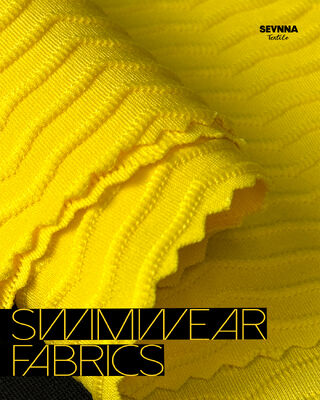 Tissu de natation texturé haut de gamme avec 85% de polyester recyclé + 15% de spandex, largeur de 125 cm et haute durabilité pour les maillots de bain