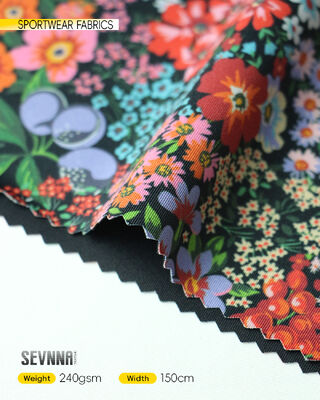 Tissu de cyclisme déperlant avec 45% polyester + 35% nylon + 20% élasthanne et un poids de 240 g/m² pour les vêtements de cyclisme