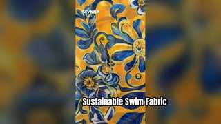 Tissu de maillot de bain recyclé 140 g/m² avec un confort à séchage rapide et une excellente élasticité pour une baignade durable.